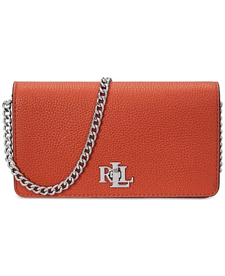 Lauren Ralph Pebbled Leather Crossbody Turn-Lock Tech Case