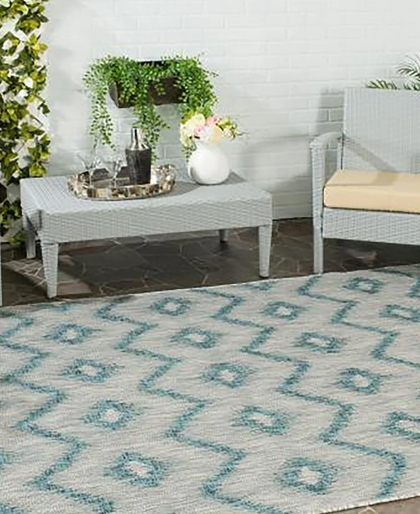 Safavieh Courtyard CY8463 Gray and Blue 2'7" x 5' Outdoor Area Rug
