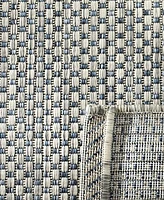 Safavieh Courtyard CY8521 Gray and Navy 5'3" x 5'3" Sisal Weave Square Outdoor Area Rug