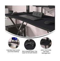 Tyr Mega Size Pc Gaming Mouse Pad With Micro Weave Cloth Surface, Anti-Slip Rubber Backing And Cable Management