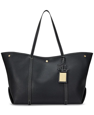 Lauren Ralph Pebbled Leather Extra-Large Emerie Tote Bag