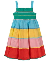 Rare Editions Little Girls Smocked Colorblock Cotton Dress