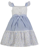 Blueberi Boulevard Little & Toddler Girls Seersucker Eyelet Tiered A-Line Dress