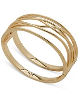 Dkny Gold-Tone Wide Openwork Bangle Bracelet