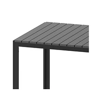 Tristan All-Weather Indoor/Outdoor Square Patio Dining Table For 4 With Steel Frame And Poly Resin Slatted Top