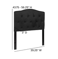 Arched Twin Button Tufted Upholstered Headboard