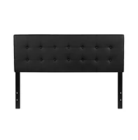Button Tufted Queen Upholstered Headboard