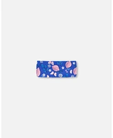 Deux par Deux Baby Girls Baby Swimwear Headband Royal Blue Printed Pink Lemon