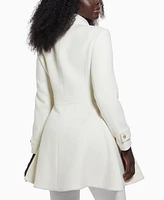 Guess Women's Collared Double-Breasted Peplum Coat