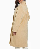 Guess Women's Textured Double-Breasted Notched-Collar Coat