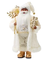 Holiday Lane Gold & White Santa with Gift, Created for Macy's