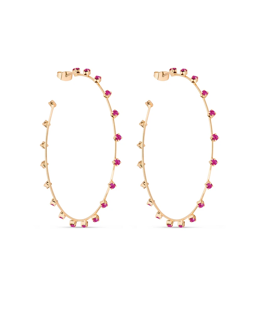 Ettika Simple Spark Crystal 18k Gold Plated Hoops