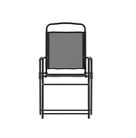 Munroe Set Of 4 Textilene Folding Sling Style Patio Chairs With Armrests