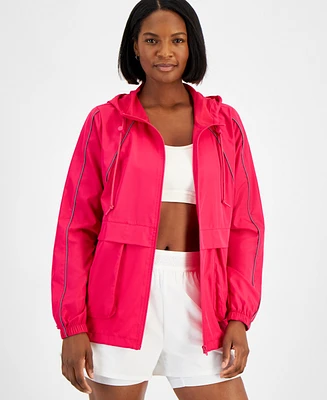 Id Ideology Women's Hooded Packable Zip-Front Jacket, Created for Macy's