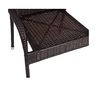 Sala Stacking All-Weather Wicker Wrapped Powder Coated Steel Patio Club Chairs For Indoor And Outdoor Use