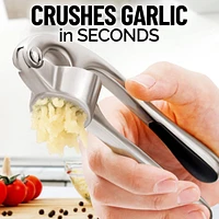 Zulay Kitchen Garlic Press and Peeler Set With Peeler & Brush - Rust Proof & Dishwasher Safe Professional Garlic Mincer Tool