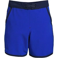 Lands' End Boys Active Stretch Curved Hem Long Board Short