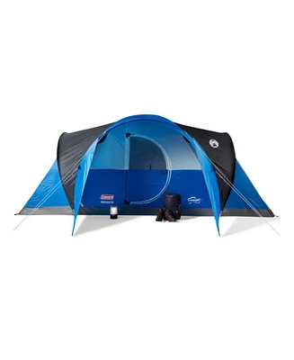 Coleman 8-Person Montana Cabin Camping Tent with Hinged Door, Blue