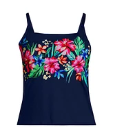 Lands' End Women's Long Torso Square Neck Tankini Swimsuit Top