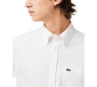 Lacoste Men's Woven Long Sleeve Button-Down Oxford Shirt