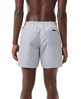 Lacoste Men's Yarn-Dyed Striped 6" Swim Trunks