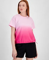 Id Ideology Women's Ombre Drawcord-Hem T-Shirt, Created for Macy's