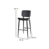 Regency Barstools Contemporary Metal Frame Stools With Integrated Footrest - Set Of 2