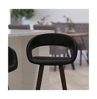 Plath Wood Ultramodern Bar Counter Stool With Upholstered Seat