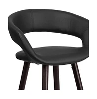 Plath 24 Inch Cappuccino Ultramodern Bar Counter Stool With Upholstered Seat