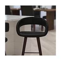 Plath 24 Inch Cappuccino Ultramodern Bar Counter Stool With Upholstered Seat