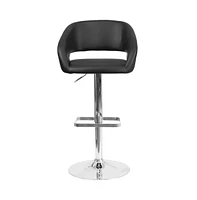 Rothko Modern Bar Stool Rounded Mid-Back Stool With Height Adjustable Swivel Seat