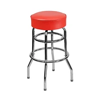 2 Pack Double Ring Chrome Barstool