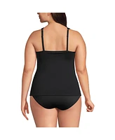 Lands' End Women's Chlorine Resistant Smoothing Control Mesh High Neck Tankini Swimsuit Top