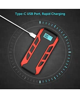Alpha Digital Portable Car Jump Starter: 800A Peak- 10,000mAh 6.0L Gas/3.0L Diesel