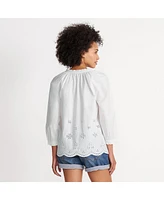 Lands' End Women's Eyelet Split Neck Shirt