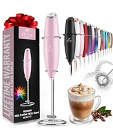 Zulay Kitchen Milk Frother Whisk Handheld Electric Foam Maker with Batteries Included