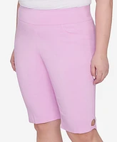 Hearts Of Palm Plus Size Spring into Action Solid Tech Stretch Skimmer Pant