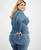 And Now This Trendy Plus Size Long-Sleeve Henley Top, Created for Macy's