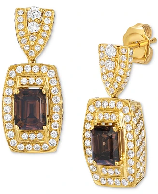 Le Vian Chocolate Diamond & Vanilla Diamond Dimensionally Framed Drop Earrings (3-3/8 ct. t.w.) in 18k Gold