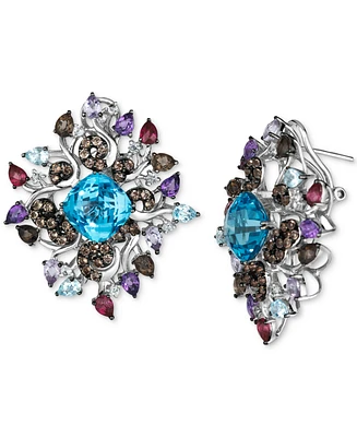 Le Vian Multi-Gemstone Cluster Statement Earrings (15-5/8 ct. t.w.) in 14k White Gold