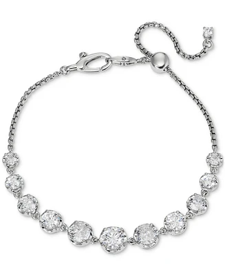 Eliot Danori Silver-Tone Graduated Cubic Zirconia Slider Bracelet, Created for Macy's