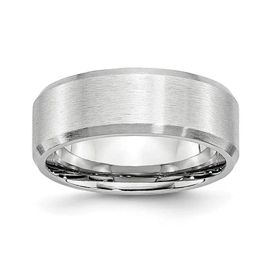 Chisel Cobalt Beveled Edge Satin Wedding Band Ring