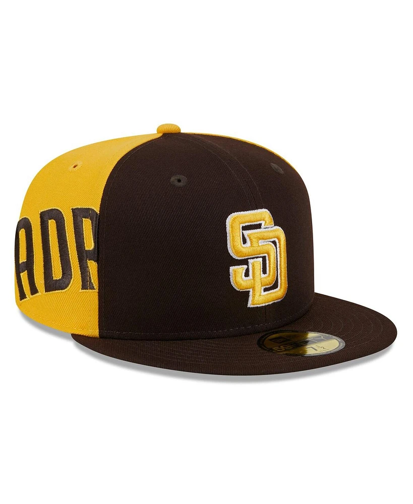 New Era Men's Brown/Gold San Diego Padres Gameday Sideswipe 59fifty Fitted Hat