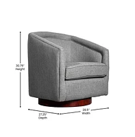 Wyn Upholstered Club Style Barrel Chair With Sloped Armrests And 360 Degree Swivel Base A Vinyl Wrap