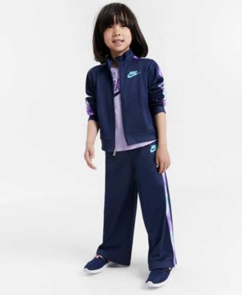 Nike Little Girls New Impression Heart Graphic T Shirt 2 Pc. Solarized Tricot Track Jacket Pants Set