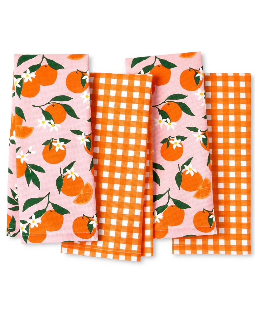 Kate Spade New York Squeeze the Day and Spring Gingham Kitchen Towel 4-Pack