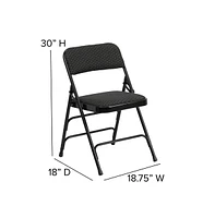 Emma+Oliver 2 Pack Home & Office Party Events Fabric Padded Metal Folding Chair