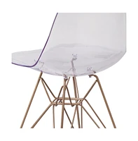 Ghost Chair With Gold Metal Base