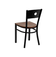 Emma+Oliver Circle Back Metal Restaurant Dining Chair