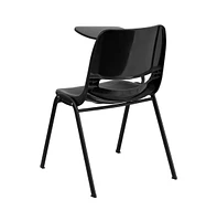 Emma+Oliver Ergonomic Shell Chair With Right Handed Flip-Up Tablet - Arm Desk